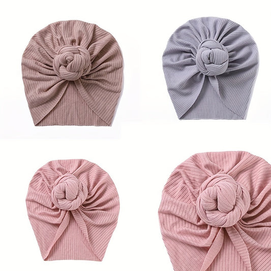 Warm Soft Hat Flower Elastics Turban Hat For 0-3 Years Baby
