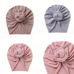 Warm Soft Hat Flower Elastics Turban Hat For 0-3 Years Baby