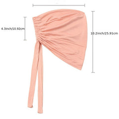 Adjustable Inner Under Hijab Cap With Ties Back Under Scarf Solid Bonnet Caps