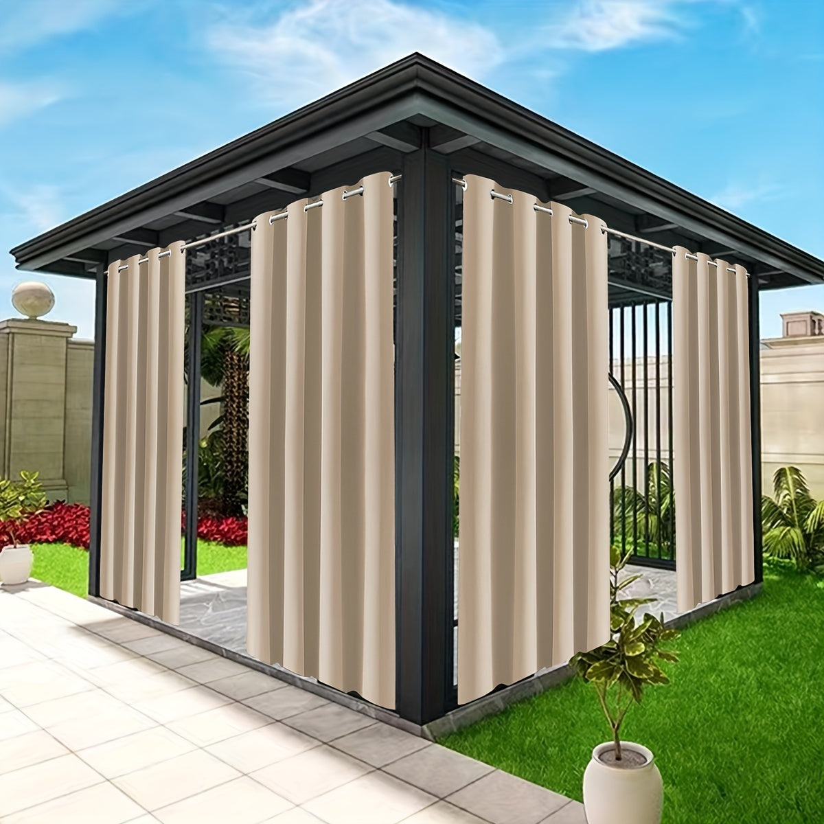 Waterproof Sunshade Curtain for Outdoor Patio or Bedroom