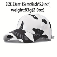Cow Pattern Baseball Cap Casual Sunscreen Dad Hat Lightweight Adjustable Sun Hat
