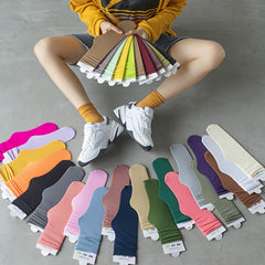 10 Pairs Solid Socks Comfy & Breathable Women's Stockings & Hosiery