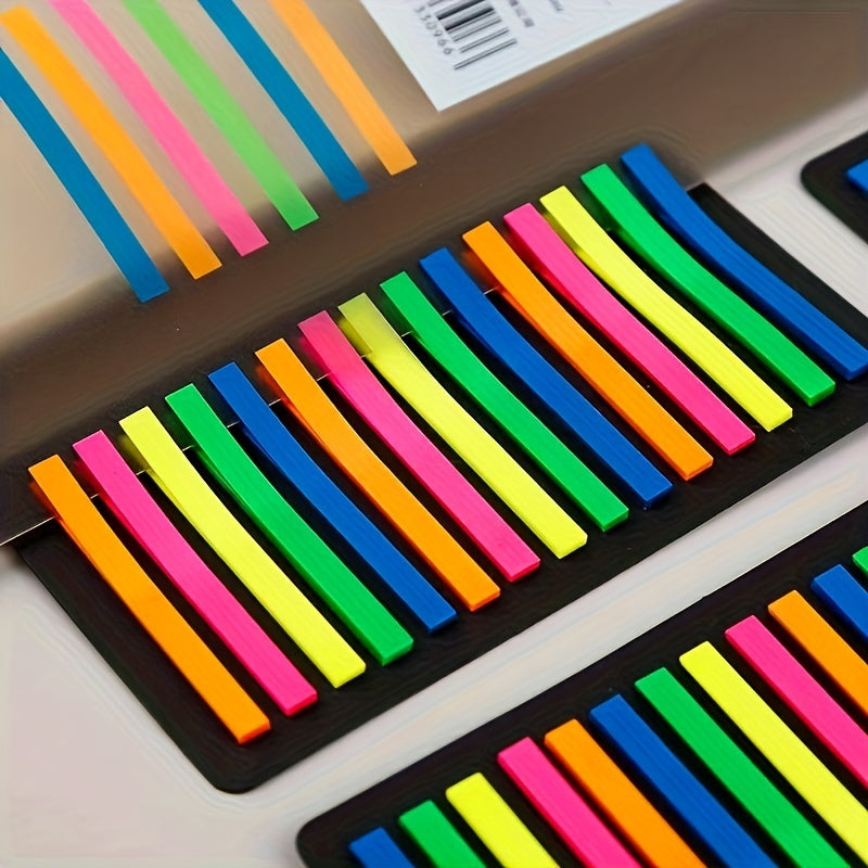 300 pc Transparent Sticky Notes Highlighter Strips Label PET Fine Index Fluoresc