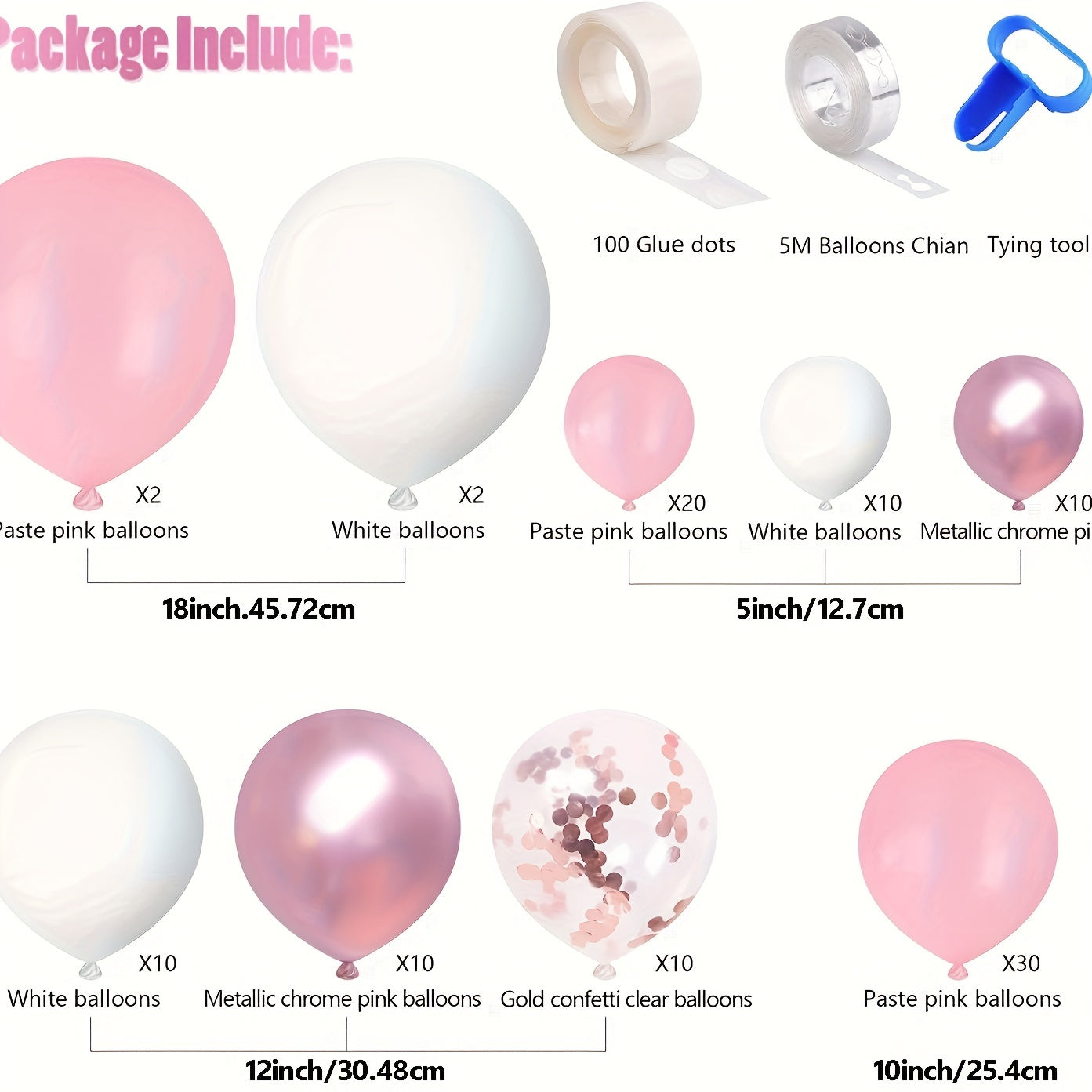 104pcs Balloon Garland Arch Kit for Party Decoration