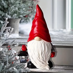 Christmas Red Dwarf Lantern Garden Elf Decoration