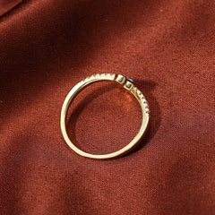 Vintage Copper Zircon Enamel Drip Ring Devil's Eye Open Ring