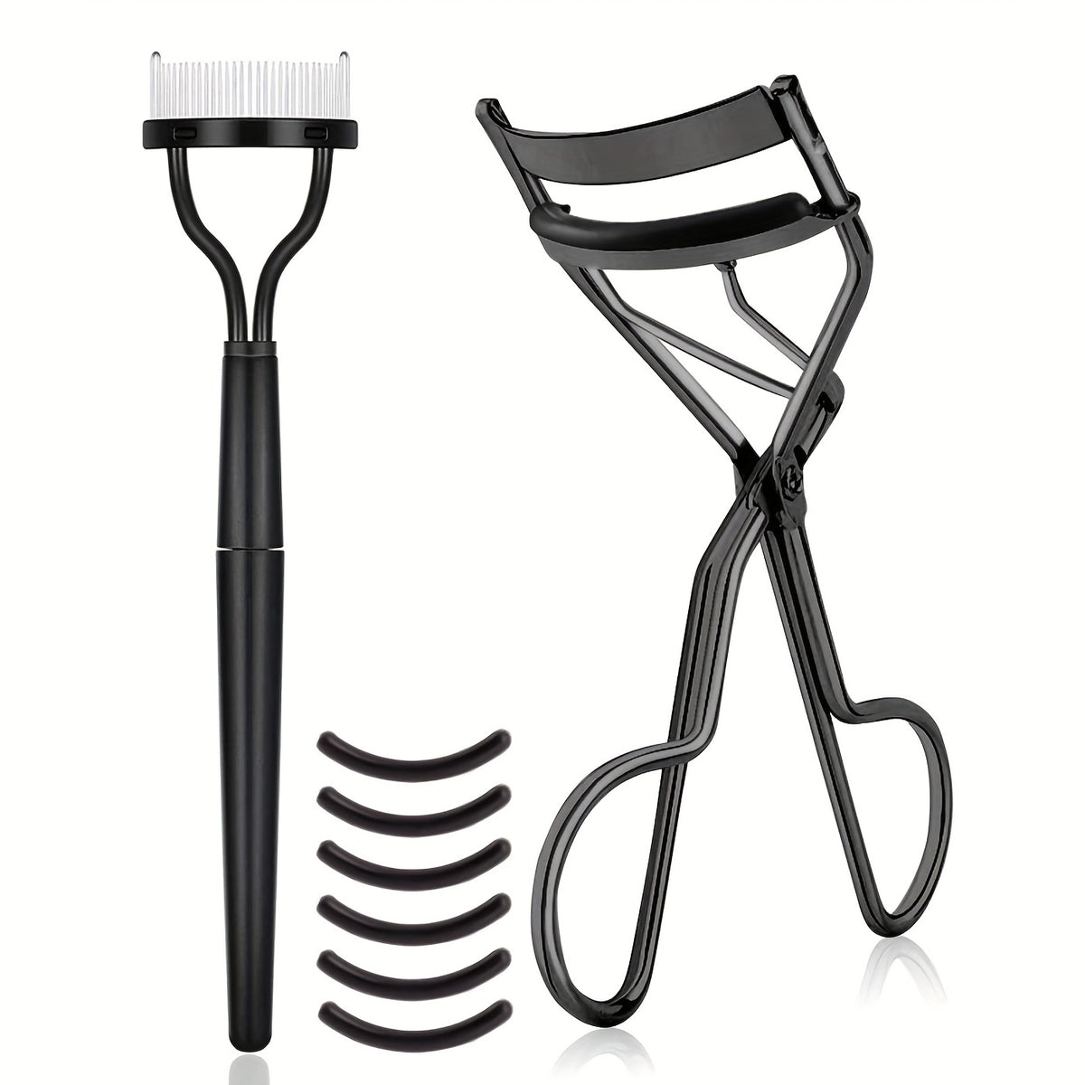Eyelash Curler with Steel Comb and 6 Replacement Pads