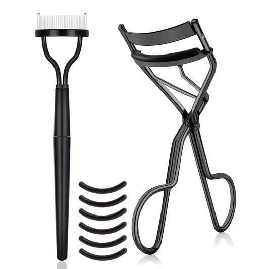Eyelash Curler with Steel Comb and 6 Replacement Pads