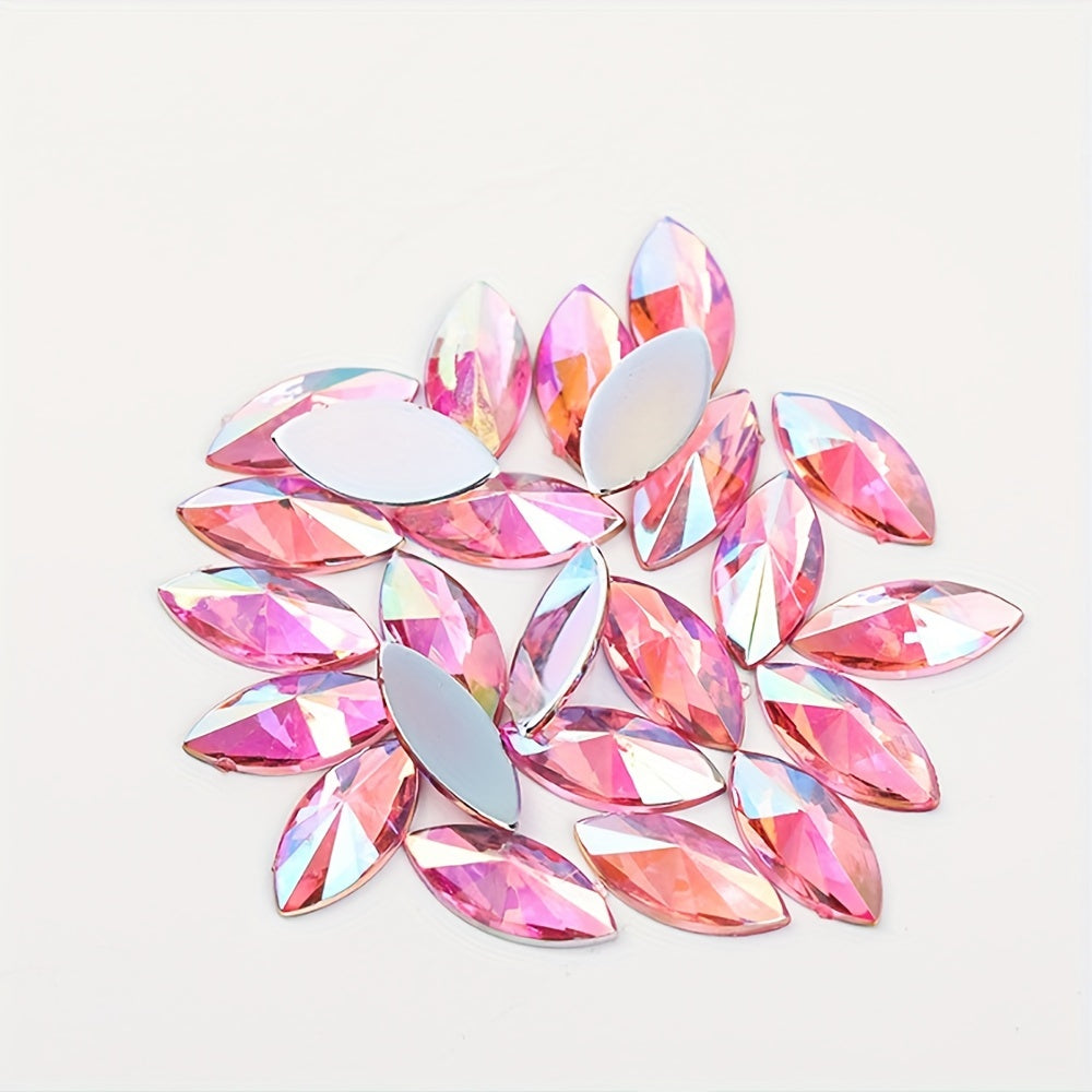 30pcs Colorful Horse Eye Rhinestone Charms for DIY Jewelry Making