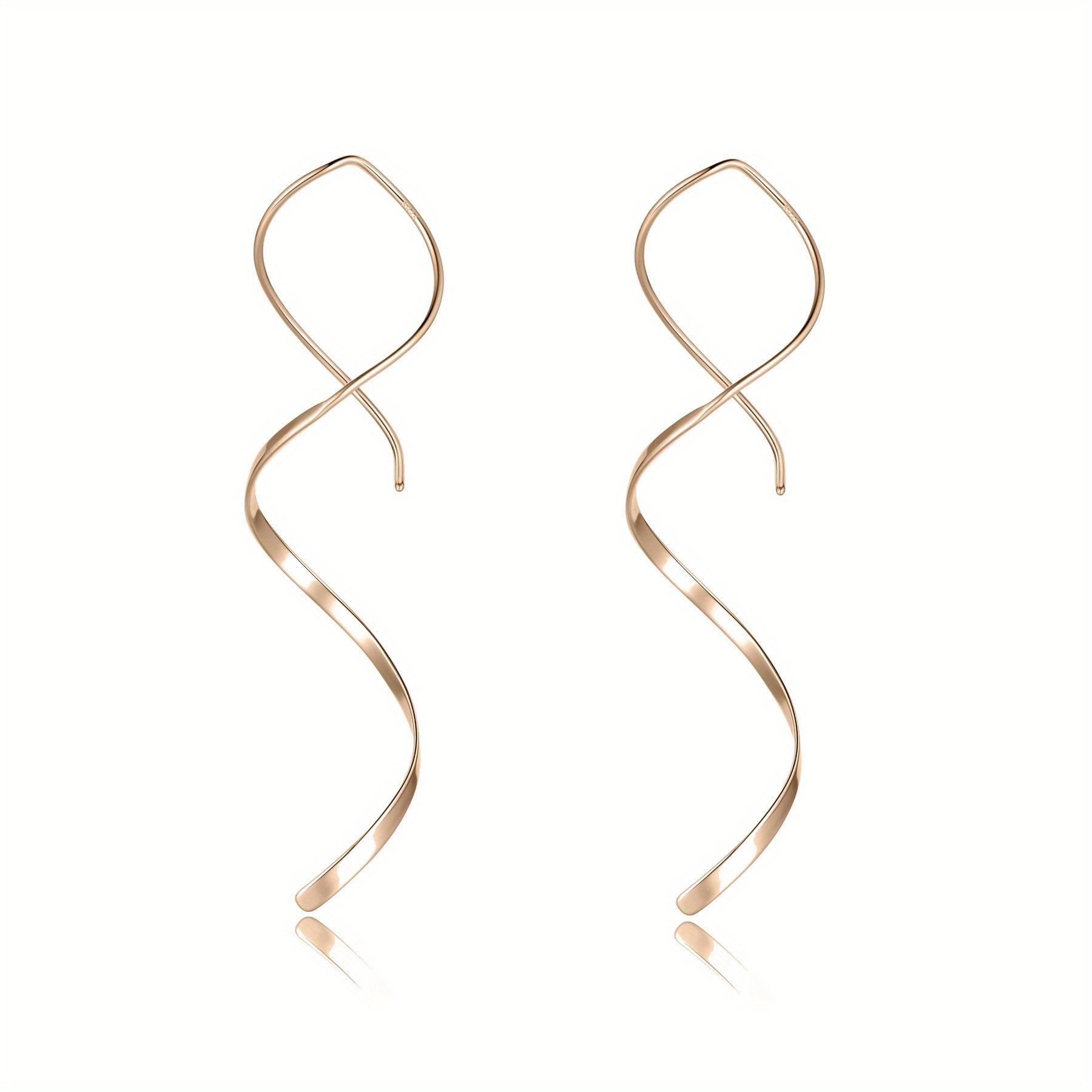 Spiral Threader Earrings Bohemian Ethnic Style Silver Plated Jewelry