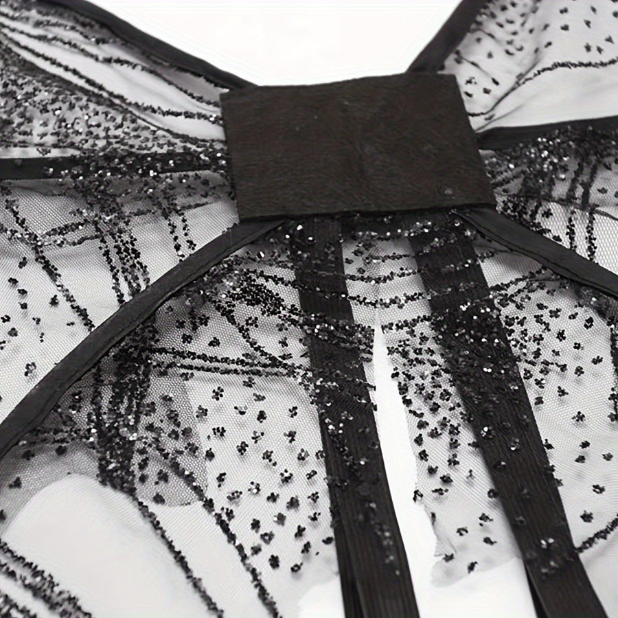 Sequined Butterfly Wings Headband Wand Costume for Halloween Masquerade Parties