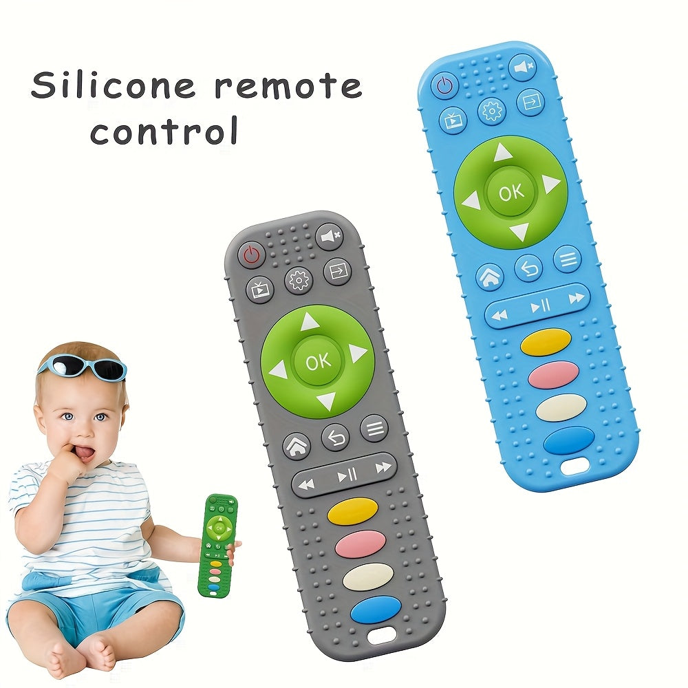 Baby Remote Control Shaped Teether Safe Silicone Reduces Biting Teething Toy