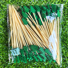 50pcs Christmas Tree Bamboo Sticks For Fruit Party Supplies