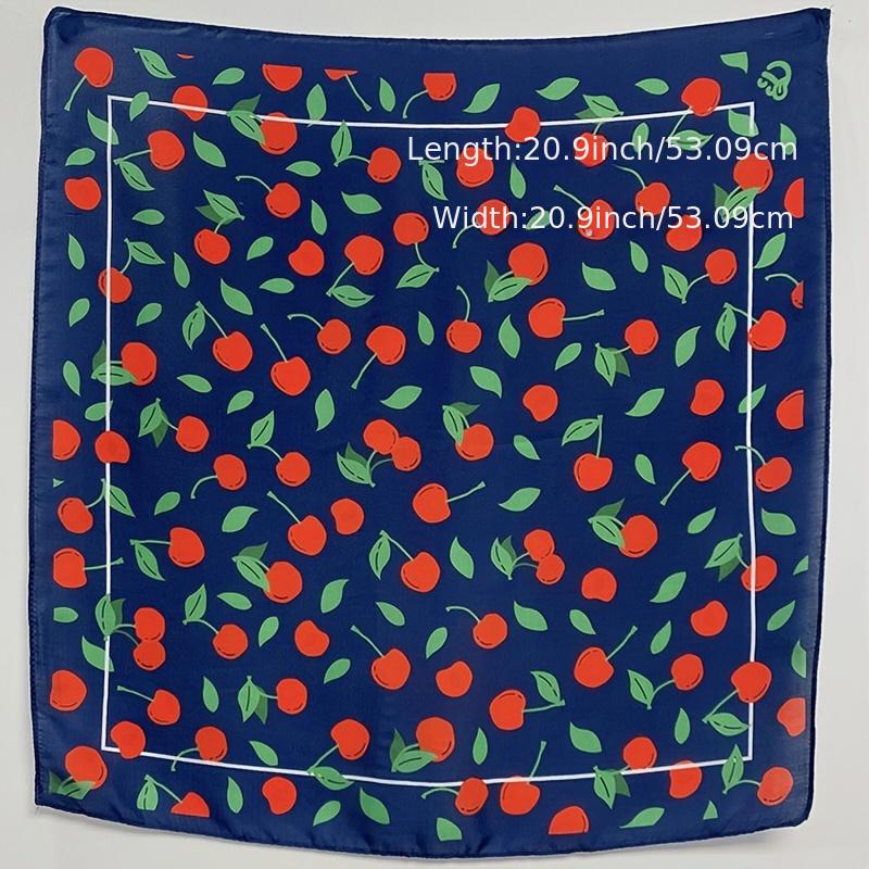 Cherry Print Bandana Handkerchief Scarf Thin Print Scarf Neckerchief