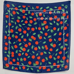 Cherry Print Bandana Handkerchief Scarf Thin Print Scarf Neckerchief