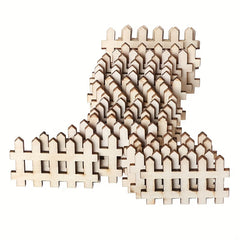 25pcs DIY Wooden Fence Shapes for Painting Decorating Staining