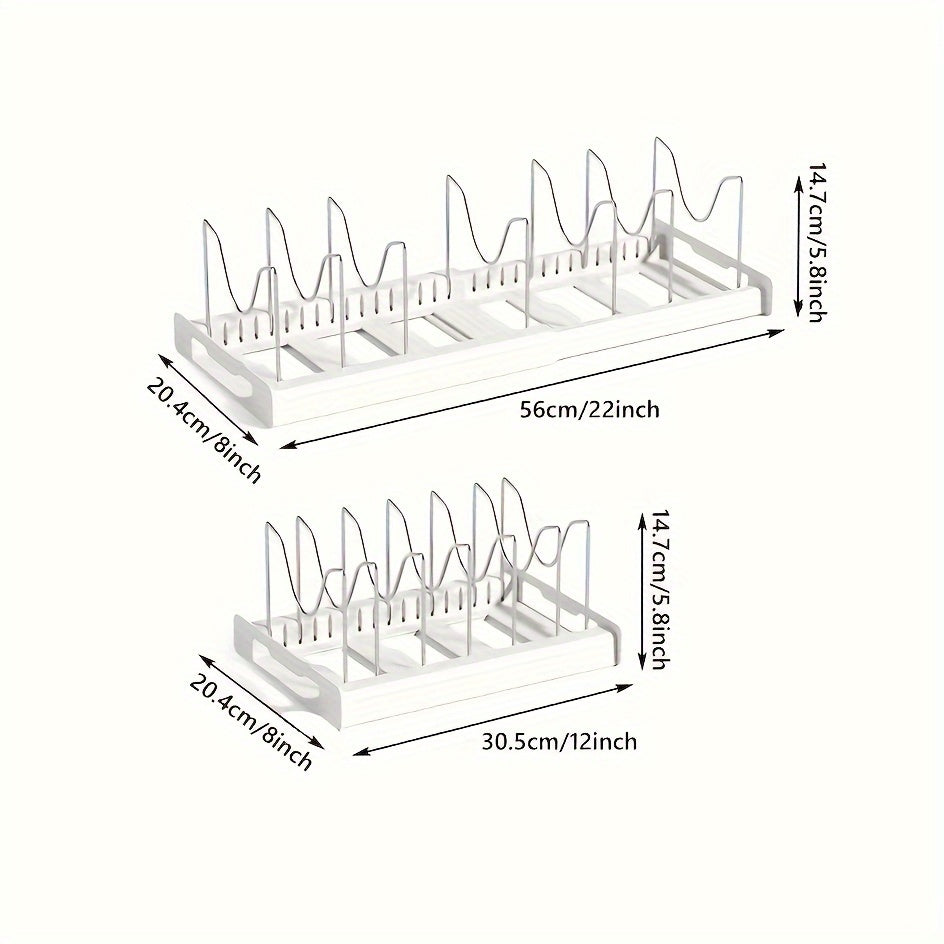 Kitchenware Organizer Shelf w/ Pot Lid Holder Utensil Rack Drawer