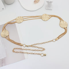 Women's Golden Waist Chain Dress Decoration Metal Belt