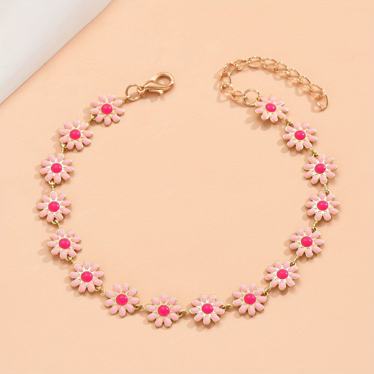 Women's Small Dropping Oil Flower Anklet Beach Jewelry