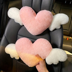 Cartoon Car Headrest Pillow Neck Support Duck Love Heart Back Waist Cushion