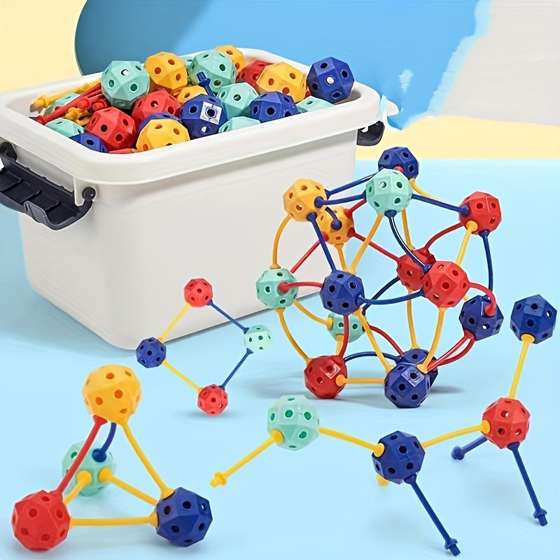 45pcs 3D Geometric Building Blocks PVC Construction Set