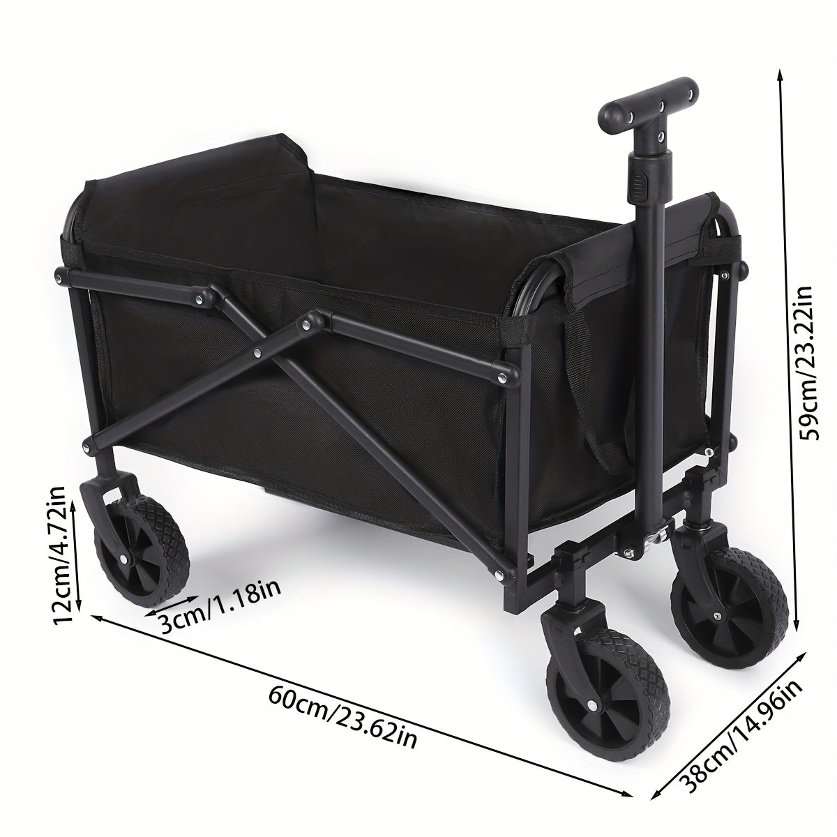 Portable Foldable Camping Cart with Storage, Mini Trailer for Hiking Supplies