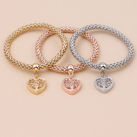 Multi-layer Silver Rose Chain Bracelet Set for Women