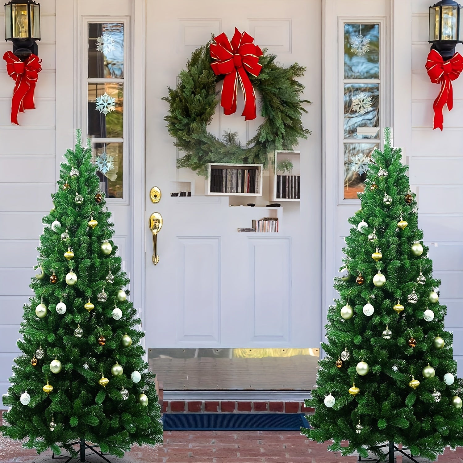 6ft Artificial Christmas Tree w/ Metal Hinge & Folding Base - Easy Assembly