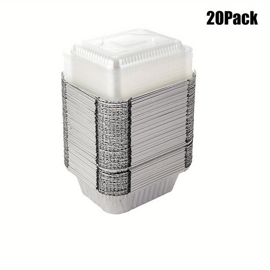 50pcs Aluminum Pans With Clear Lids - To Go Food Containers