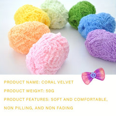 2pcs 50g Coral Velvet Wool Soft Skin Friendly DIY Hand Weaving Scarves Blankets