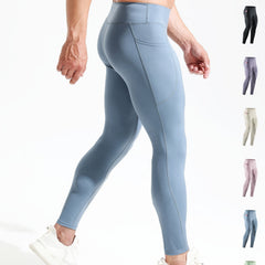 Men's High Waist Compression Legging Breathable Tights