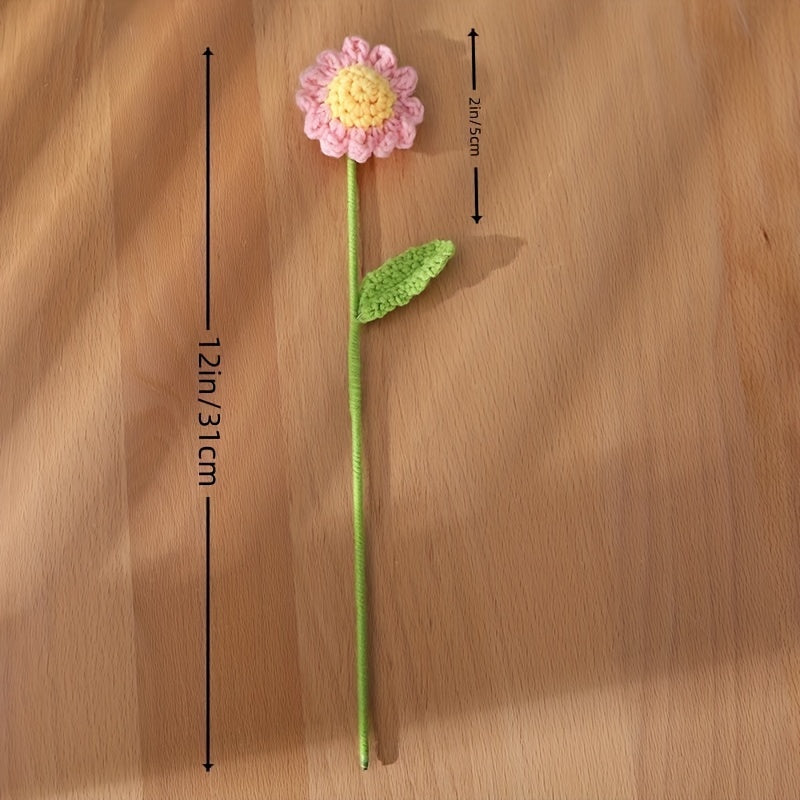 1pc Crochet Wool Eternal Flower Sun Chrysanthemum Gift Handicrafts