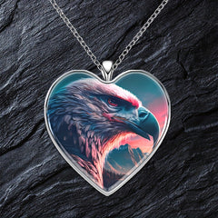 Heart Shaped Eagle Necklace Men Women Anniversary Christmas Gift