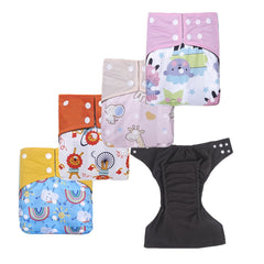Cute Animal Print Reusable Baby Girl Cloth Diapers 3-36 Months