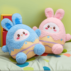 Pastel Pink Bunny Egg Plush Toy Soft Stuffed Rabbit Hug & Play Companion