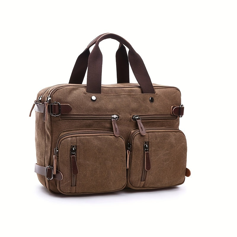 Canvas Laptop Bag With Laptop Compartment & Adjustable Strap