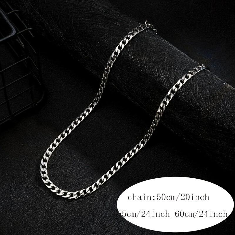 Men's Stainless Steel Cuban Chain Link Necklace Hip Hop Jewelry
