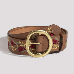 Boho Flower Embroidery Belt for Women