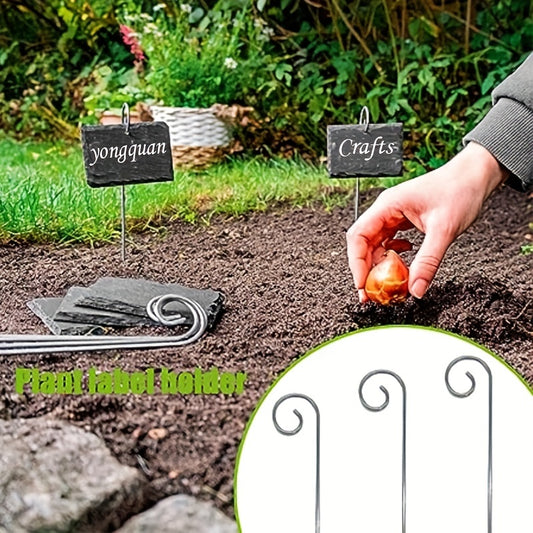 20pcs Stainless Steel Stake Hooks for Plant Labels - Weather Resistant