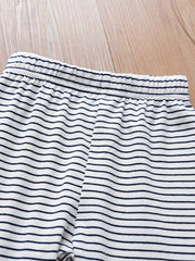 Girls Striped Strawberry Leggings with Ruffle Trim