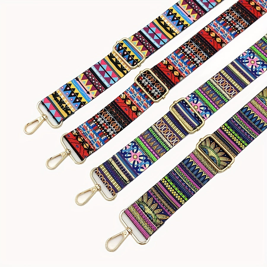 Vintage Geometric Pattern Wide Bag Strap Replacement Shoulder Bag