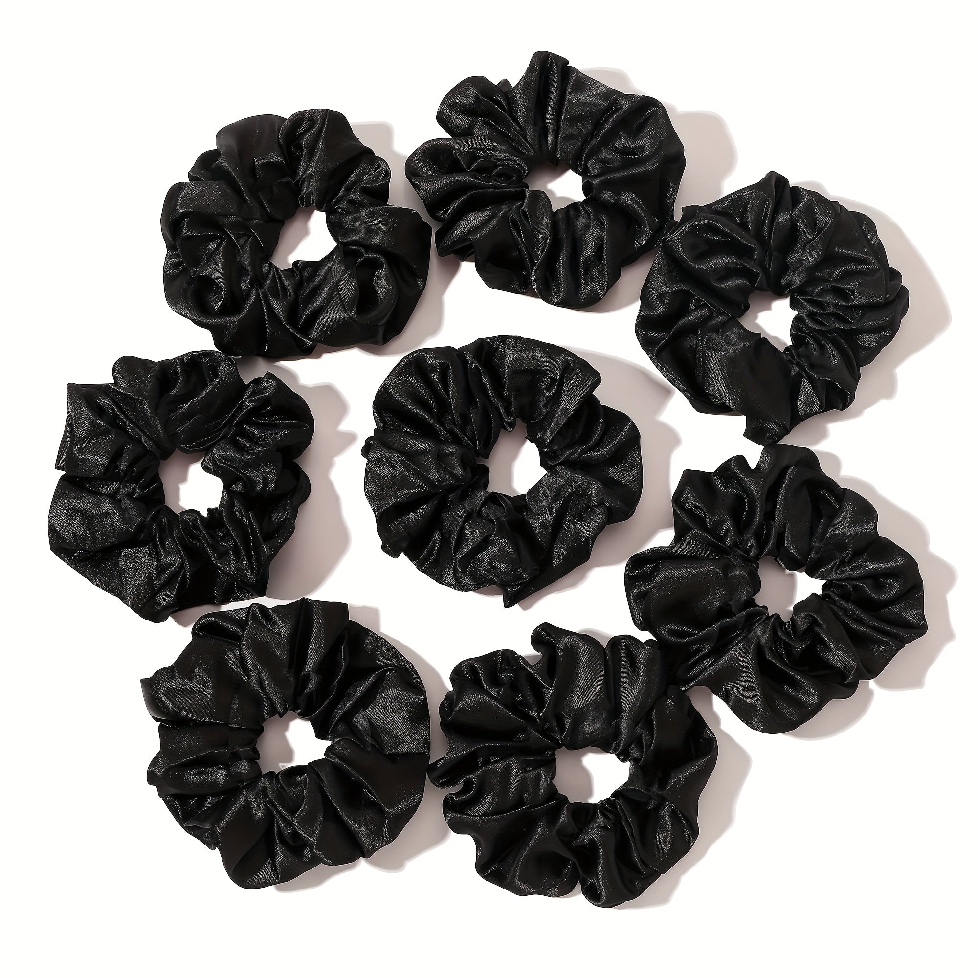 8pcs Large Satin Scrunchie Hair Tie Solid Silky Hair Rope Female Hair Accessorie