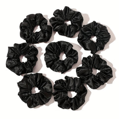 8pcs Large Satin Scrunchie Hair Tie Solid Silky Hair Rope Female Hair Accessorie