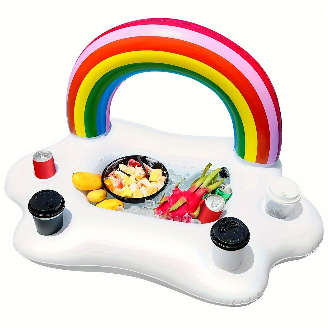 Rainbow Inflatable Drink Holder for Pool Party