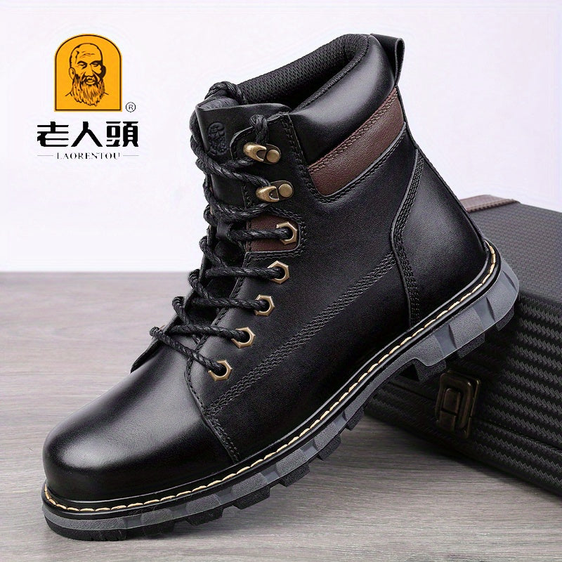 LAORENTOU Men's Leather Oxford Waterproof Ankle Boots