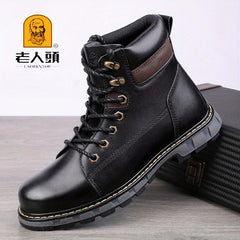 LAORENTOU Men's Leather Oxford Waterproof Ankle Boots