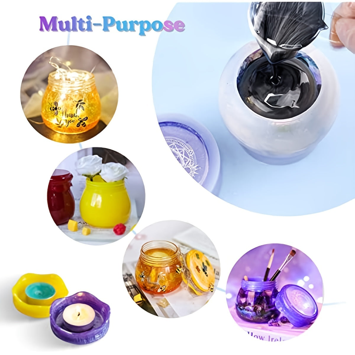 Silicone Jar Resin Molds With Lid
