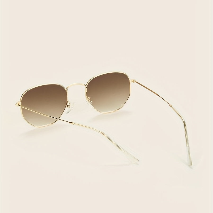 Square Metal Sunglasses for Women Men Gradient Glasses UV400