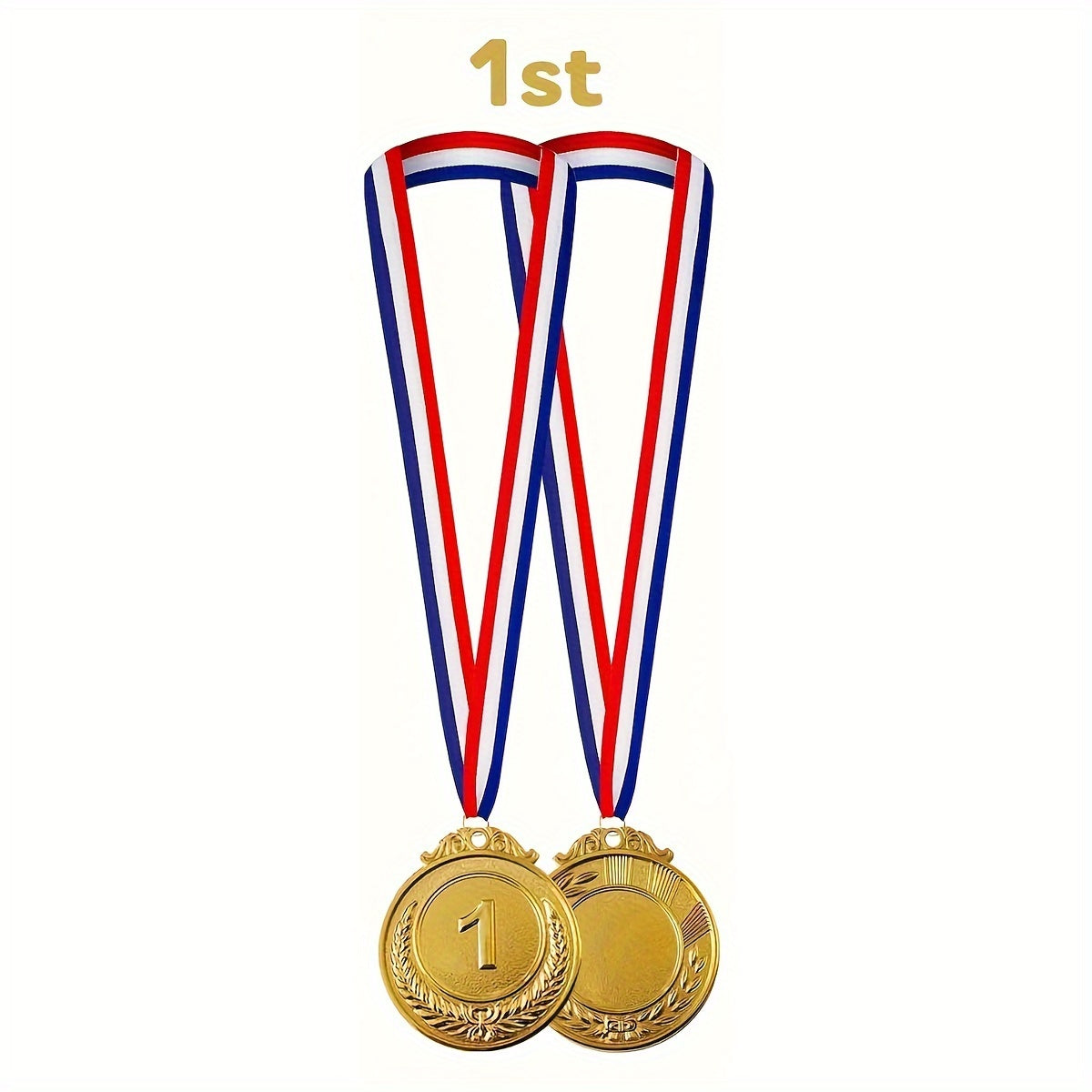 2pcs Zinc Alloy Sports Medals Golden Silvery Bronze