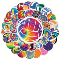 50pcs Volleyball Series Doodle Stickers Waterproof DIY Decorative Stickers